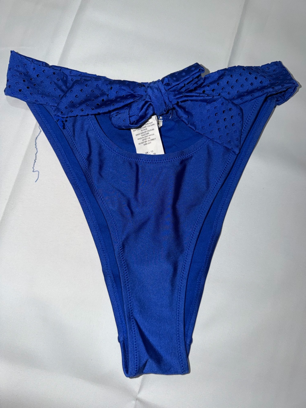 High-Cut Knot Front Bikini Bottom - Cobalt Blue